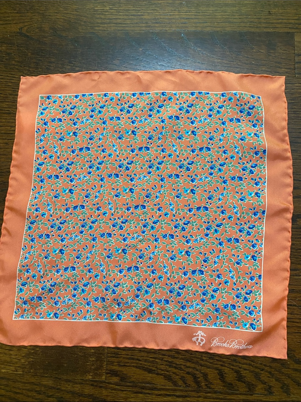 Brooks Brothers 100% Silk Pocket Square 12.5x12.5”